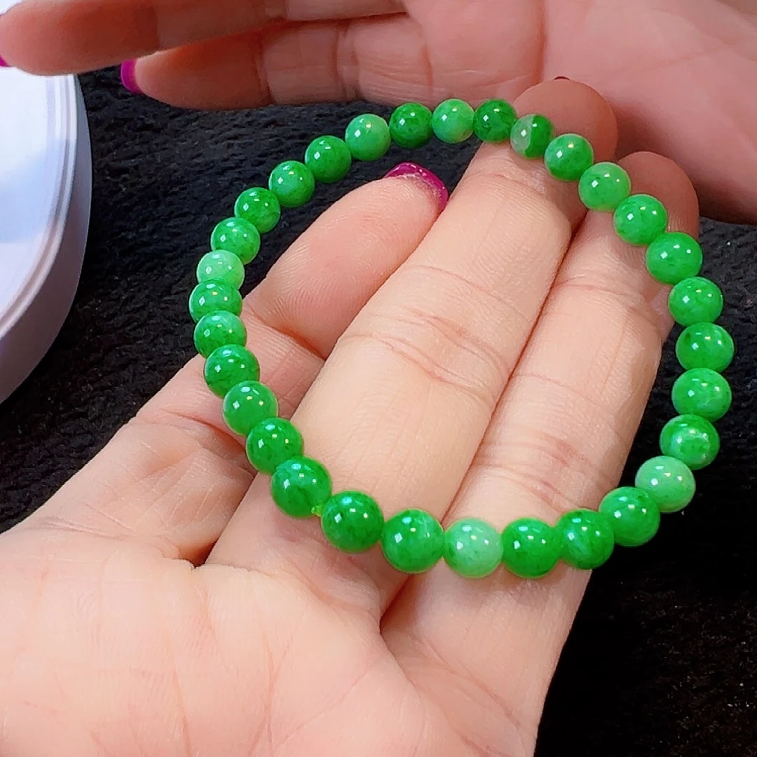 凯***月翡翠未镶嵌手链签收后24小时鉴赏期