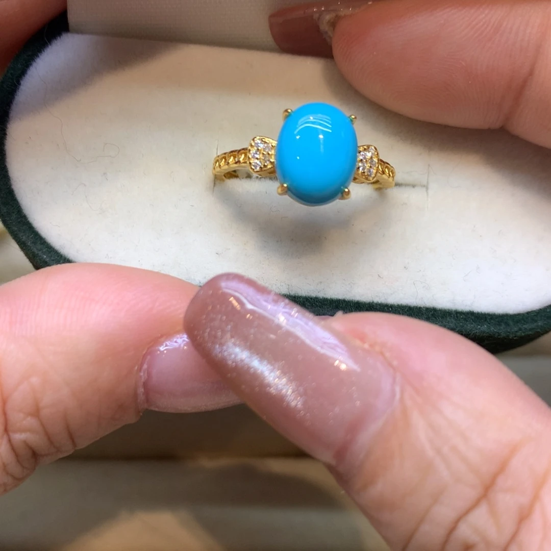 银S925镶嵌绿松石戒指