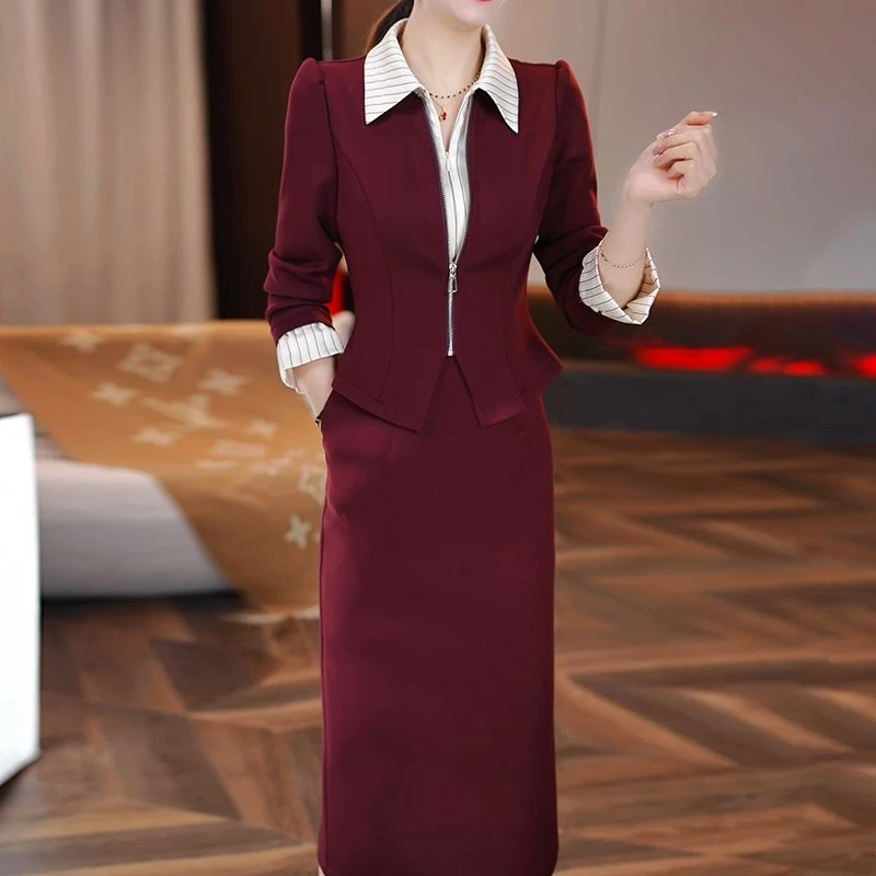 高级弹力精纺时尚女装连衣裙2025春季新款显瘦洋气轻奢减龄礼服裙