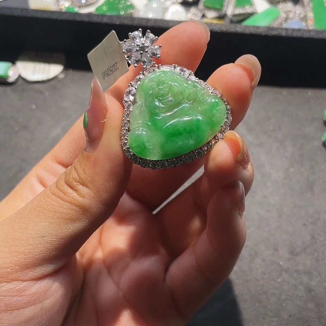 翡翠银S925镶嵌颈饰