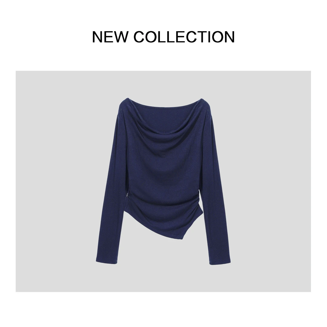 【诗语专属】新款优雅设计不对称T恤 T3528009