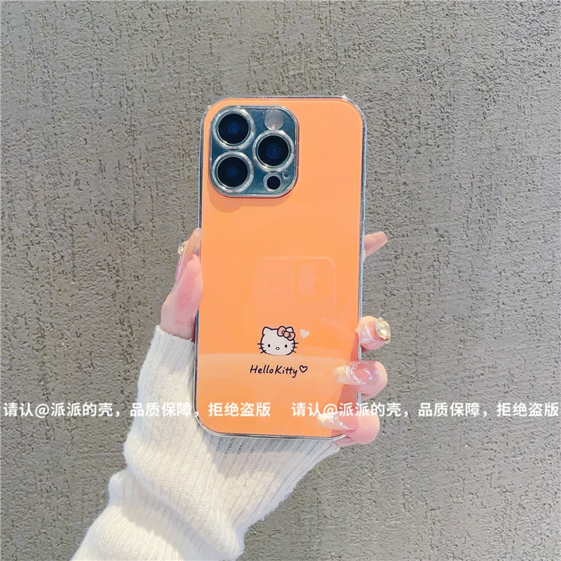 电镀直边玻璃壳适用苹果16iPhone/华为荣耀/OPPO/VIVO/小米手机壳