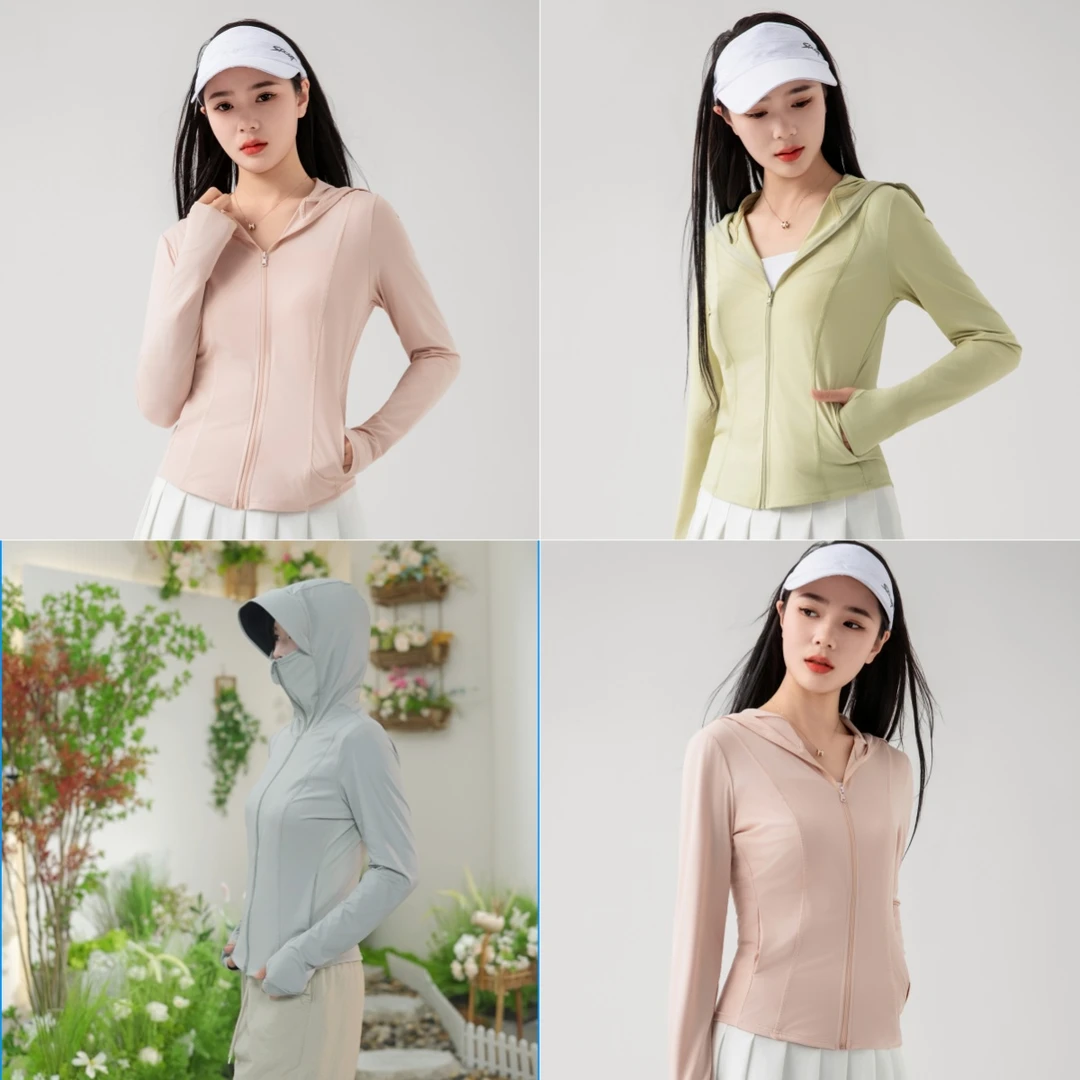 2025夏季新款女士防晒衣凉感透气防紫外线显瘦短款连帽防晒服