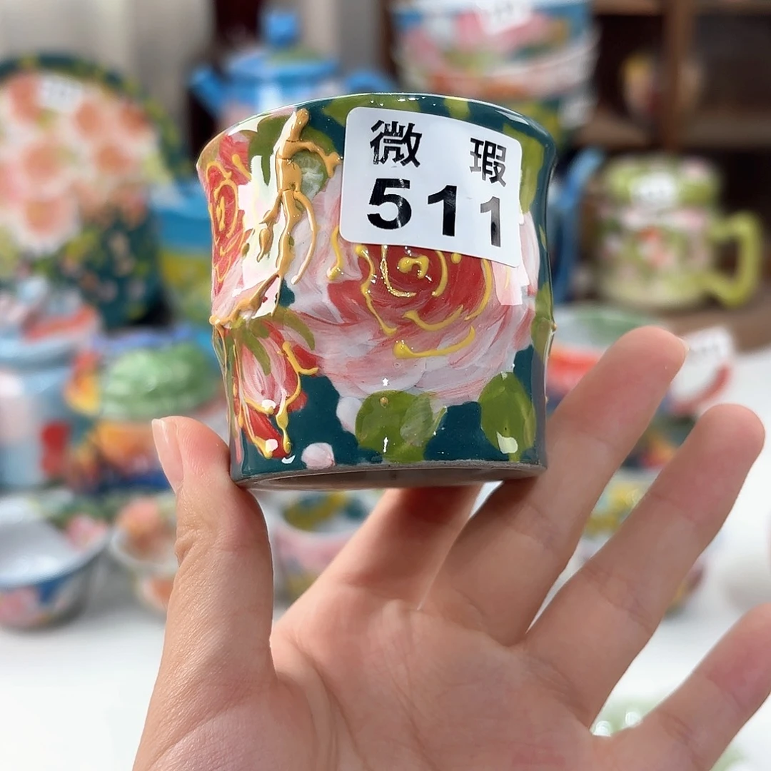 景德镇手绘高温釉下彩陶瓷茶具