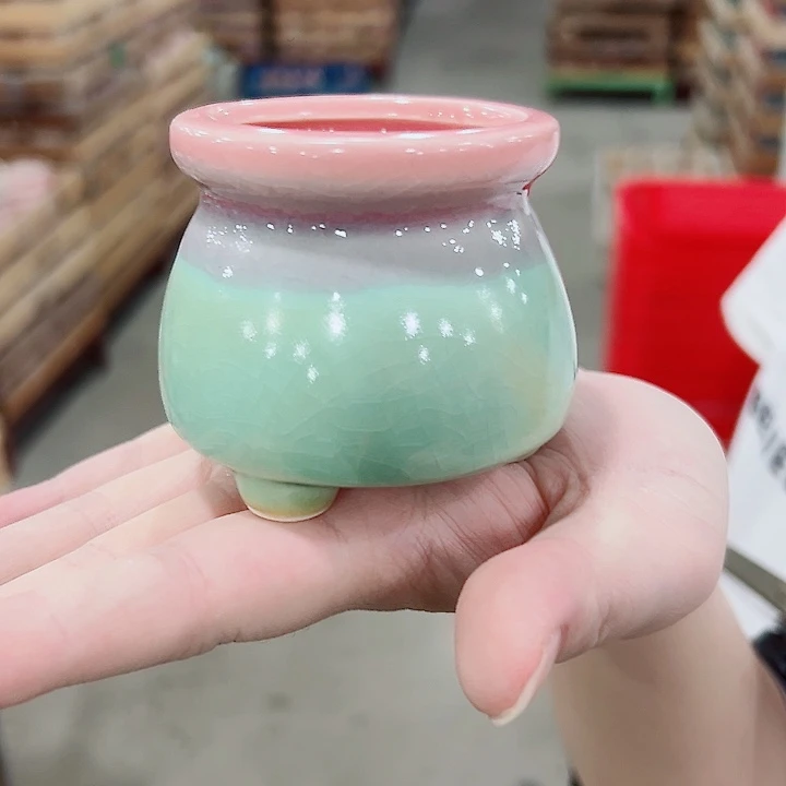 有孔.凑满10元发货多肉陶瓷花盆！