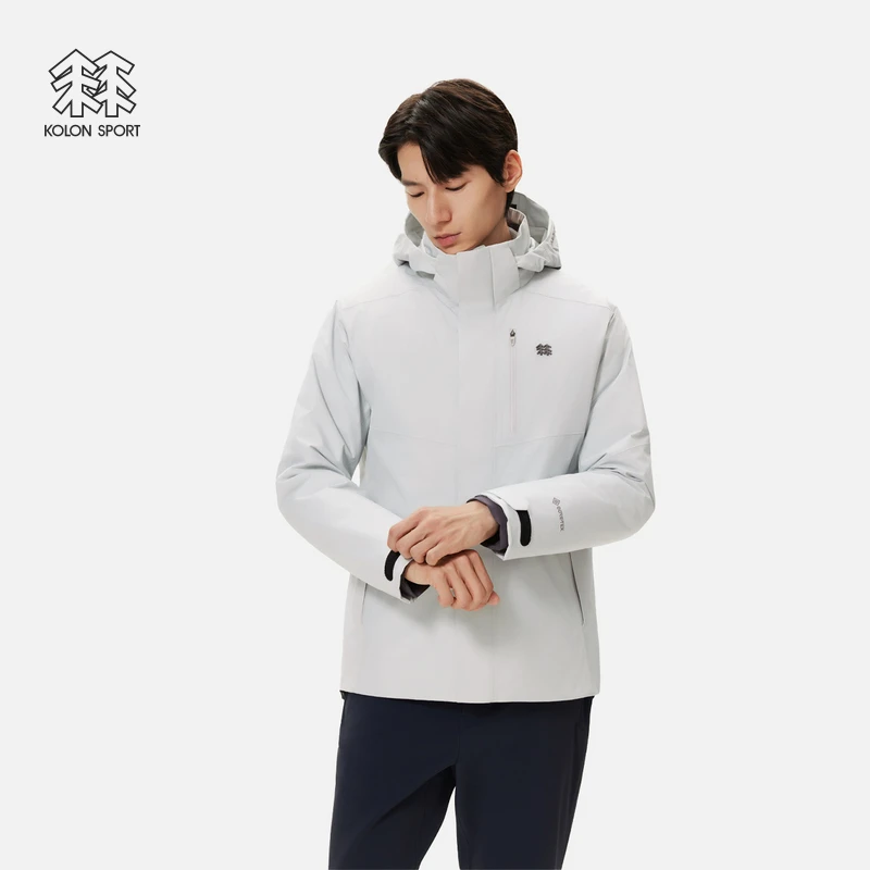 KOLON SPORT可隆冲锋衣2级防泼水防风透湿男士GTX羽绒三合一夹克