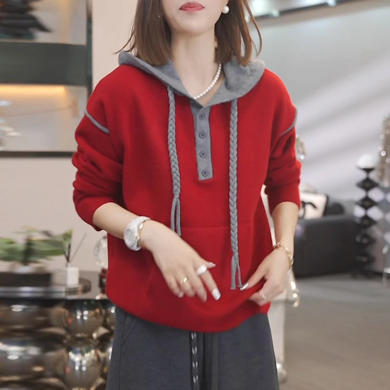 独特漂亮小时绝美小上衣帽衫软糯糯毛衣女装秋冬新款时尚休闲百搭
