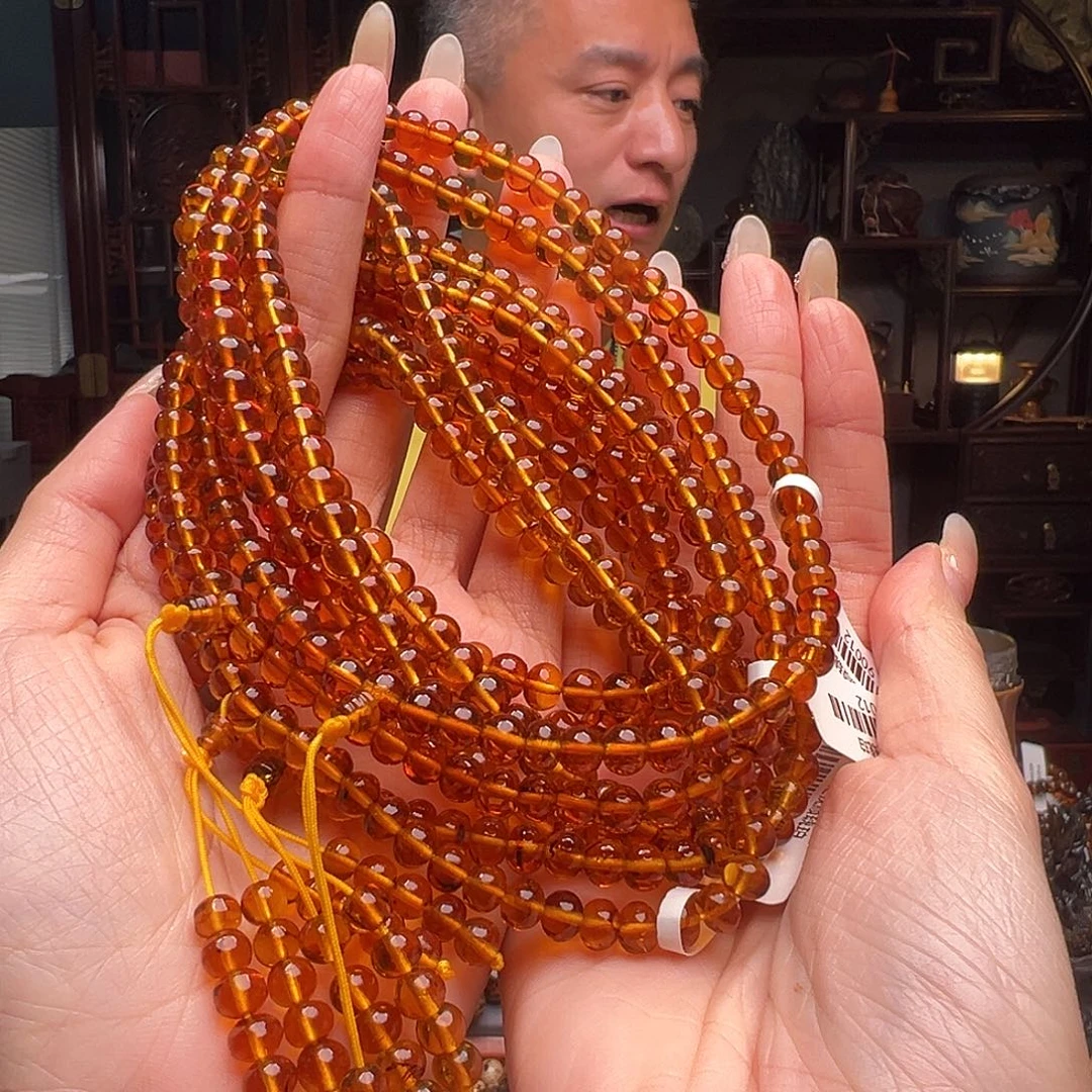 琥珀裸石未镶嵌抚顺琥珀90012多样性发其一6mm