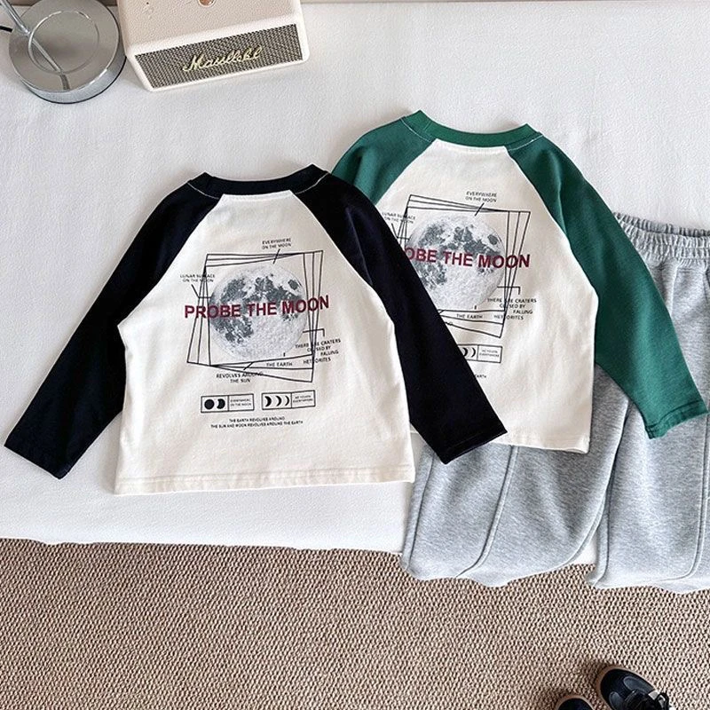 儿童T恤长袖2025春秋新款男女童卡通上衣纯棉潮宝宝打底衫女洋气