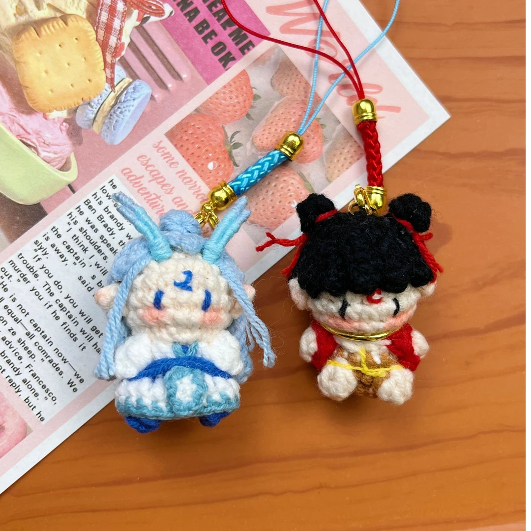 【成品】哪吒敖丙手工钩织可爱卡通玩偶挂件动漫周边