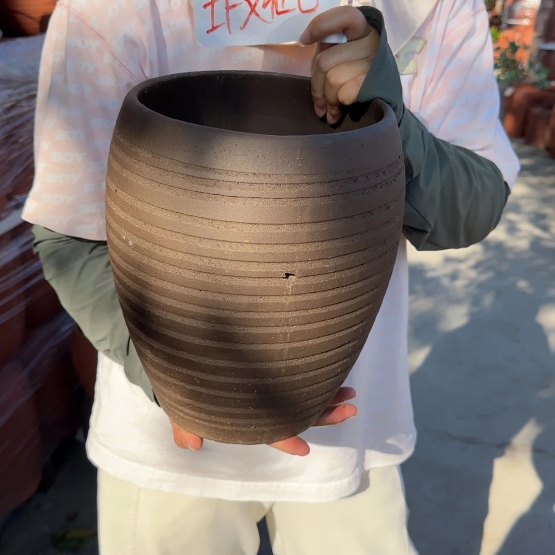 紫砂花盆口30高26宜兴紫砂瑕疵不指定