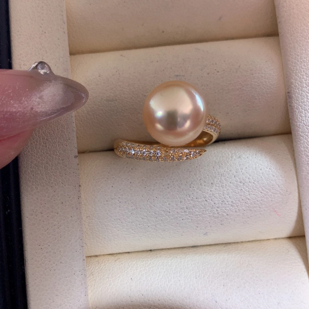 海水珍珠戒指银S925镶嵌
