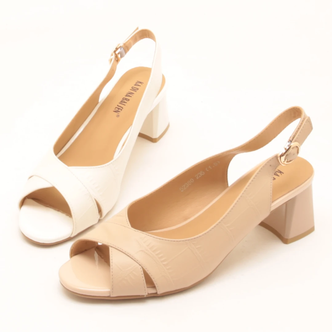 6995夏季新款真皮气质鱼嘴凉鞋露趾后空高跟鞋镂空女鞋单鞋