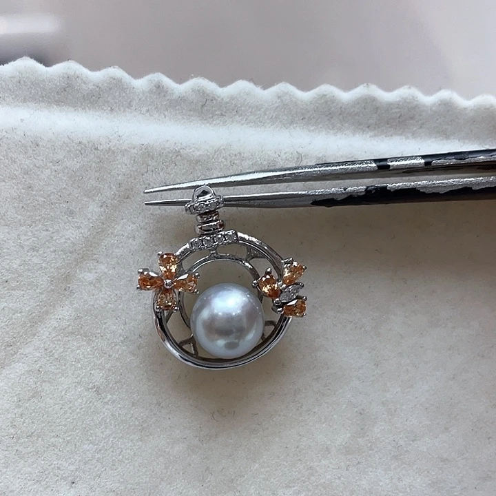 海水珍珠吊坠(不含链)银S925镶嵌