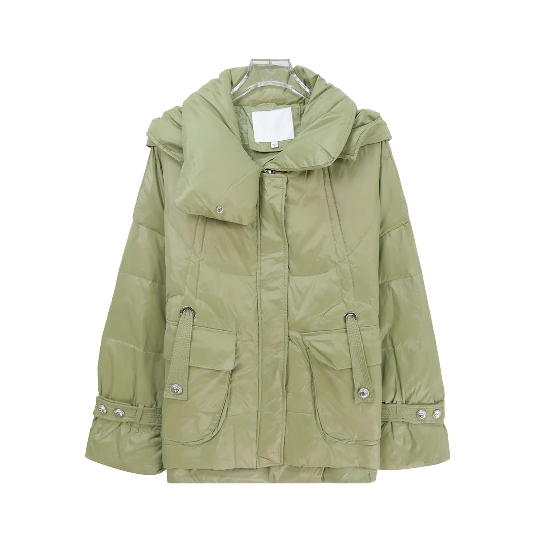 韩版简约纯色小众宽松减龄百搭羽绒服U333