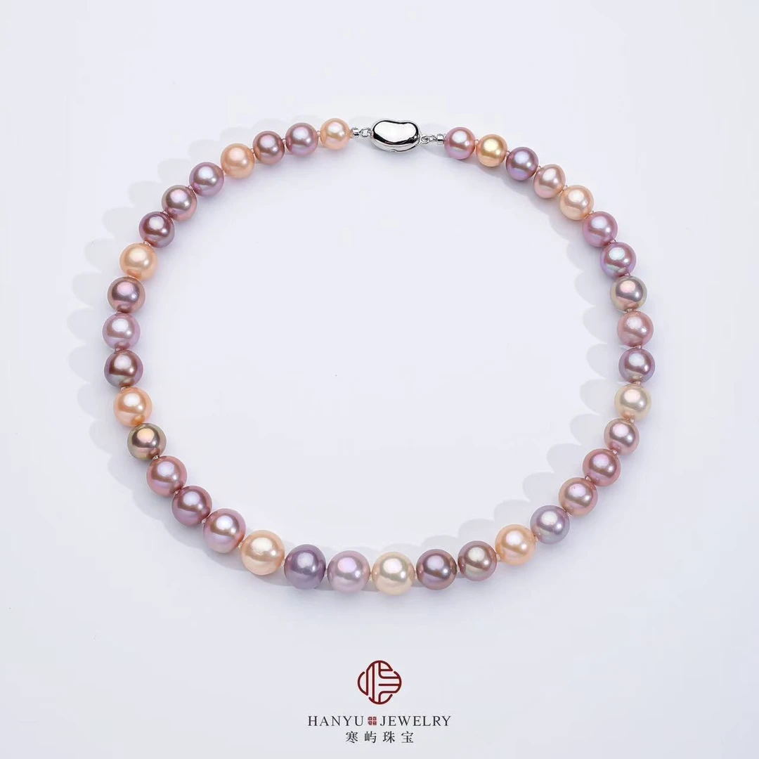 【祥瑞之光】天然淡水紫珠糖果珍珠项链 8-11mm  高级大方