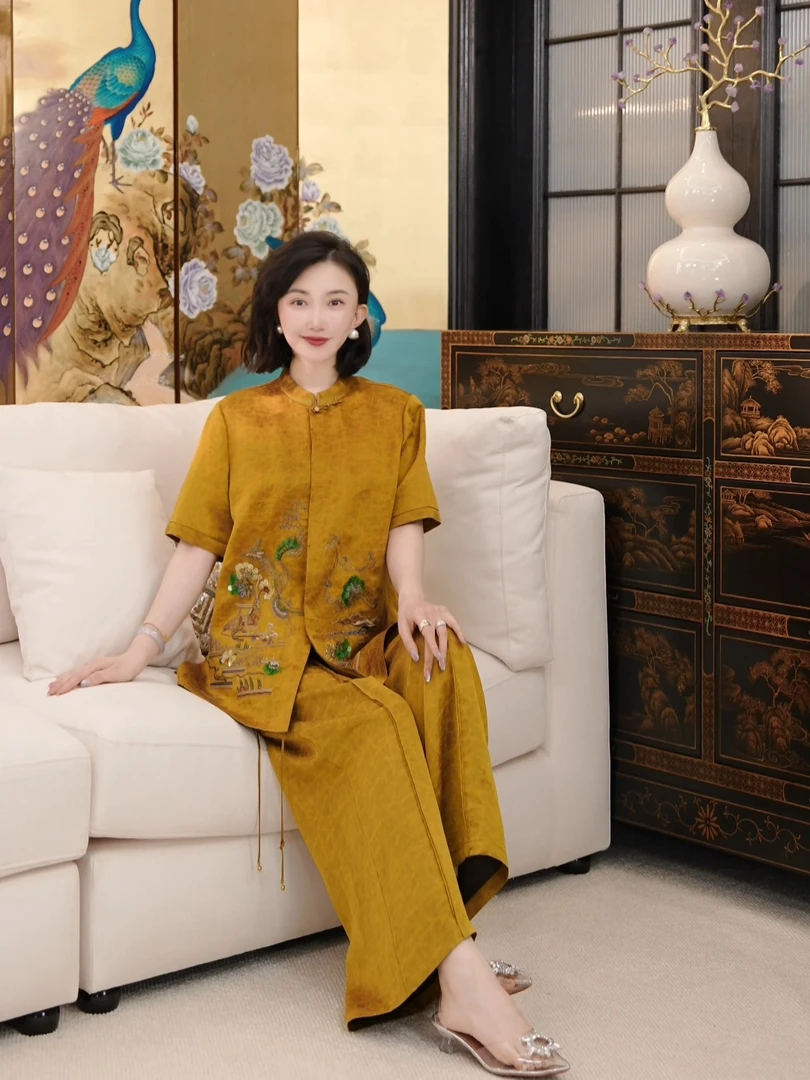 Betty Bairn【金昭愿 · 香云纱】龟裂纹老料桑蚕丝上衣25B-BW9581