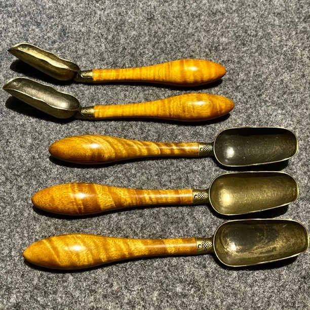 正装小叶金丝楠木长柄茶铲实木茶勺茶道取茶器功夫茶具自用收藏