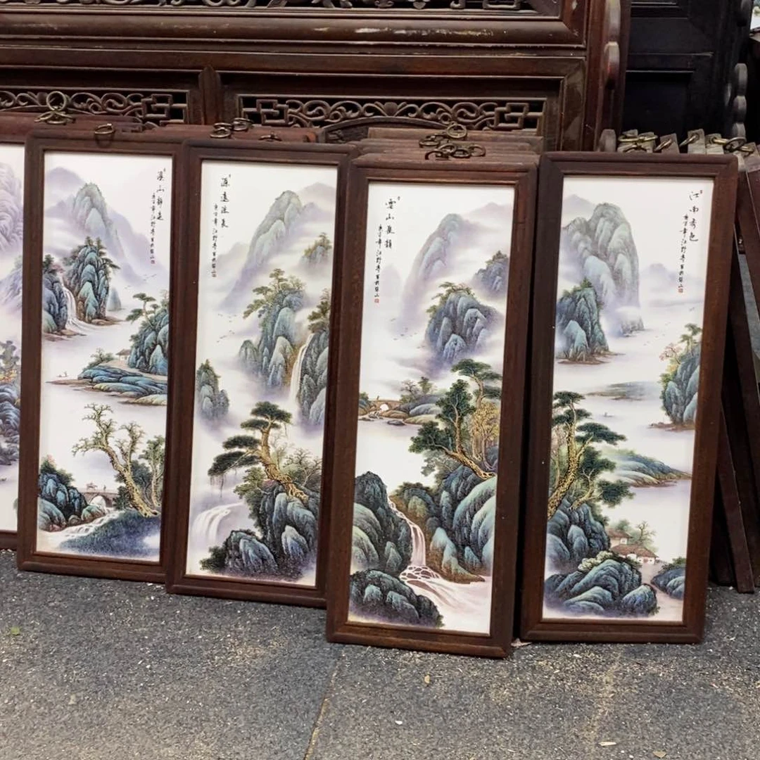 瓷片55*21*4 景德镇瓷板画柴窑烧制