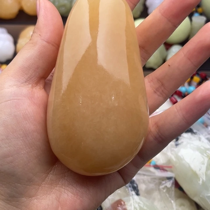 霞***姐石材天然古青石手把件