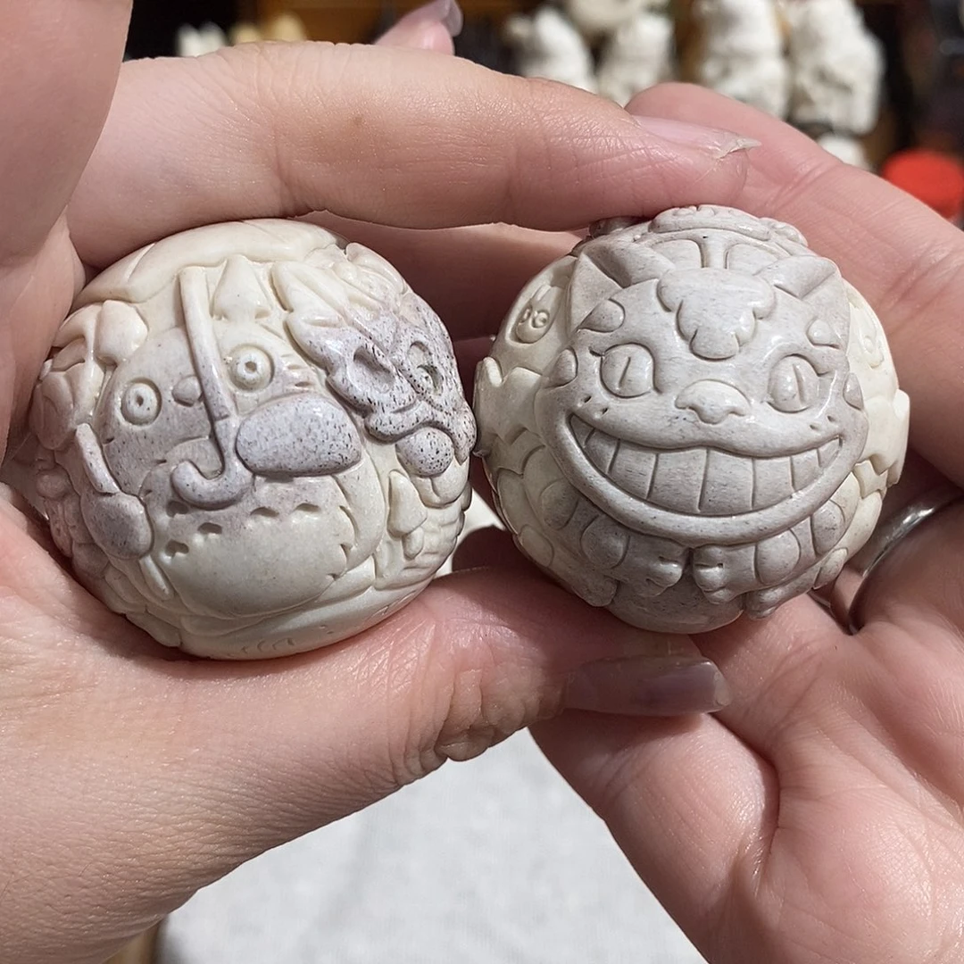 鹿骨把件11号龙猫巴士手球不退换鹿角44