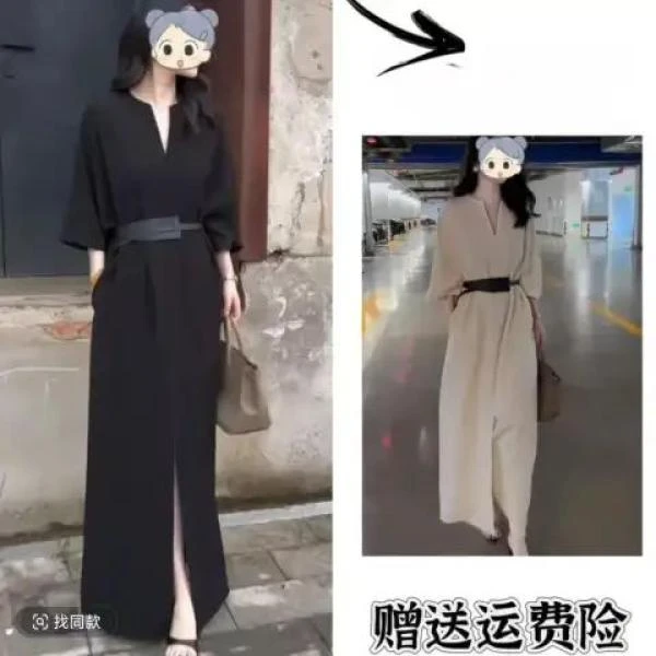 【直-有腰带】新秋季时尚显瘦气质女士网红洋气连衣裙百搭