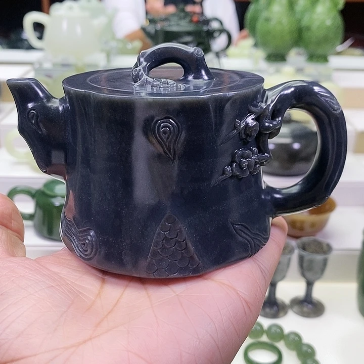 未镶嵌和田玉挂件左*茶壶