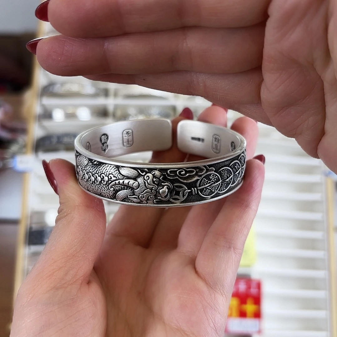 足银貔貅银手镯70克