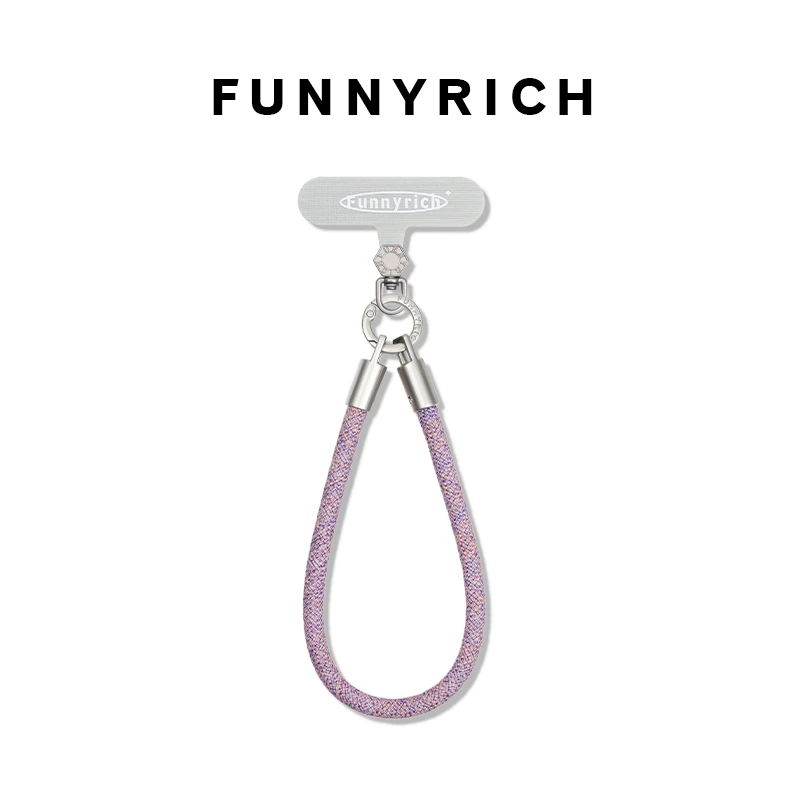 FUNNYRICH哑光编织手机壳挂绳手机腕带短款撞色防丢钥匙扣新款女