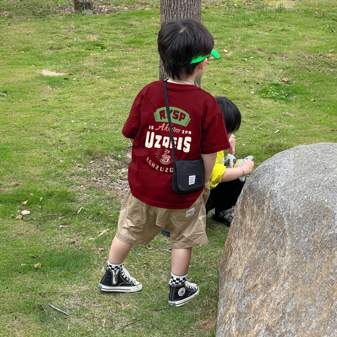 纯棉男童短袖T恤潮牌新款上衣夏季中大童夏款洋气半袖百搭休闲