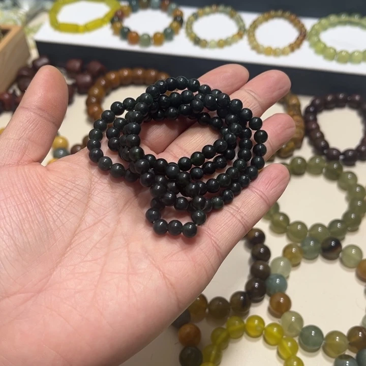 蛇纹石玉未镶嵌手链卡6