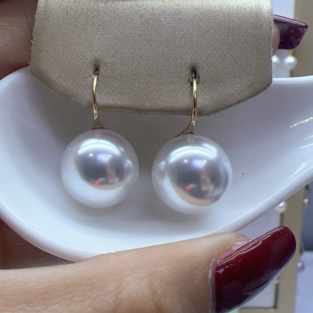淡水珍珠耳饰18K金镶嵌