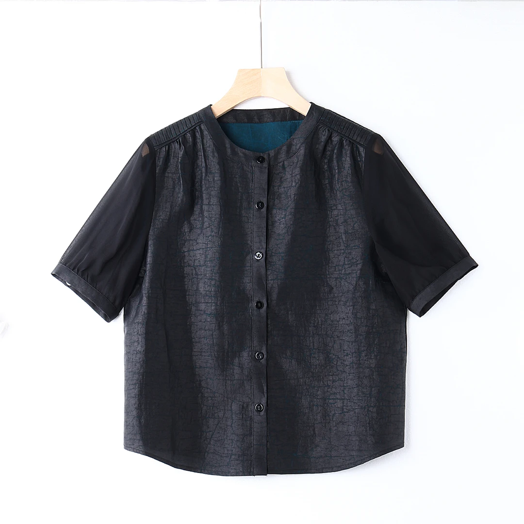 【澜亭絮絮】桑蚕丝香云纱彩色龟纹双面双穿上衣25-200