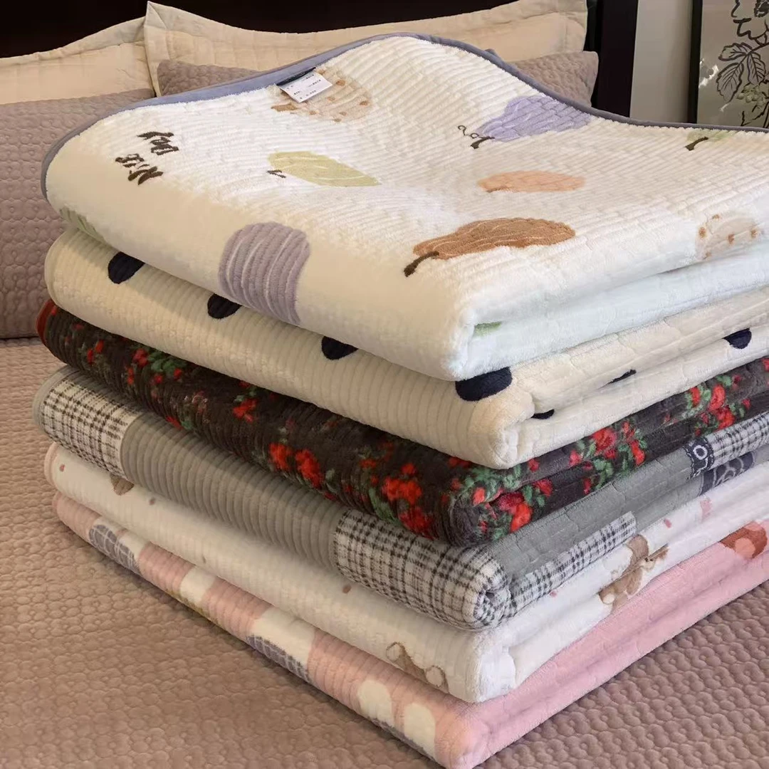 【清仓】不挑花色！牛奶绒大尺寸床盖三件套