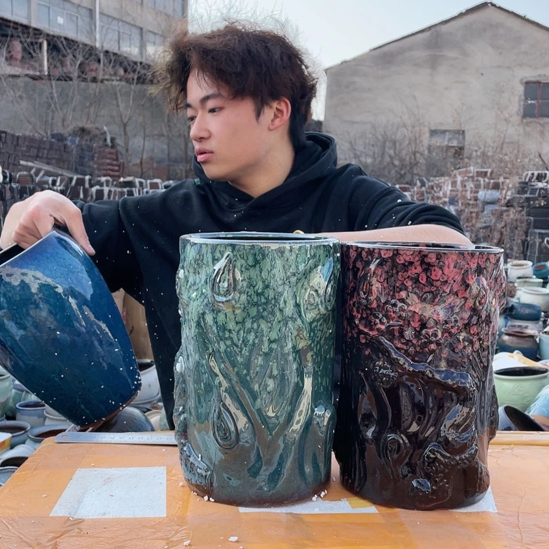 红陶宜兴紫砂花盆