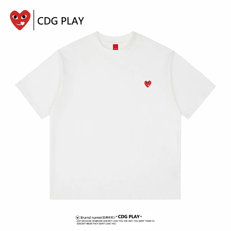 CDG PLAY短袖男女同款夏季宽松百搭情侣t恤休闲潮流爱心圆领上衣
