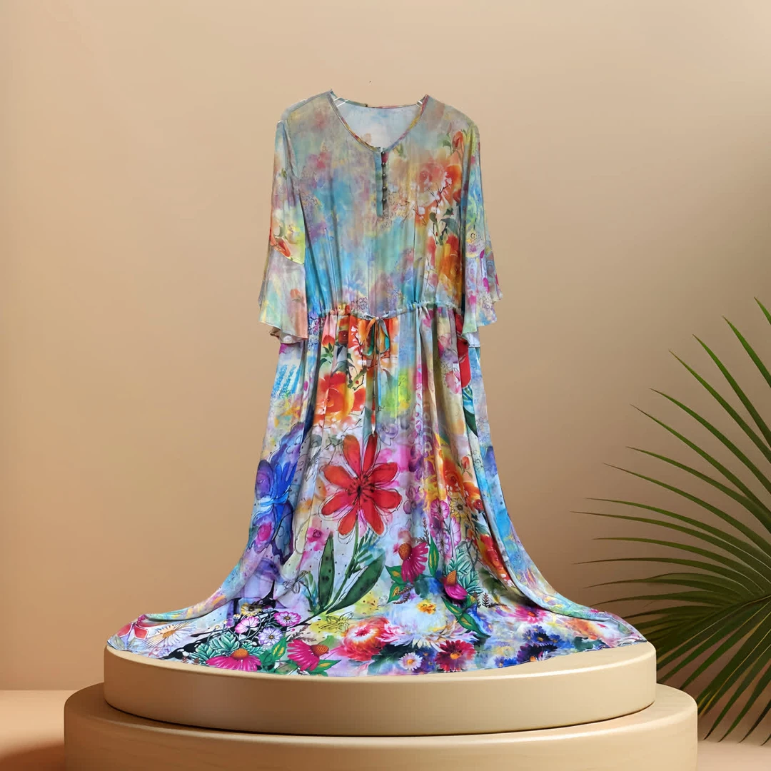 【缤纷多彩】重磅高定单层桑蚕丝连衣裙#1693#120