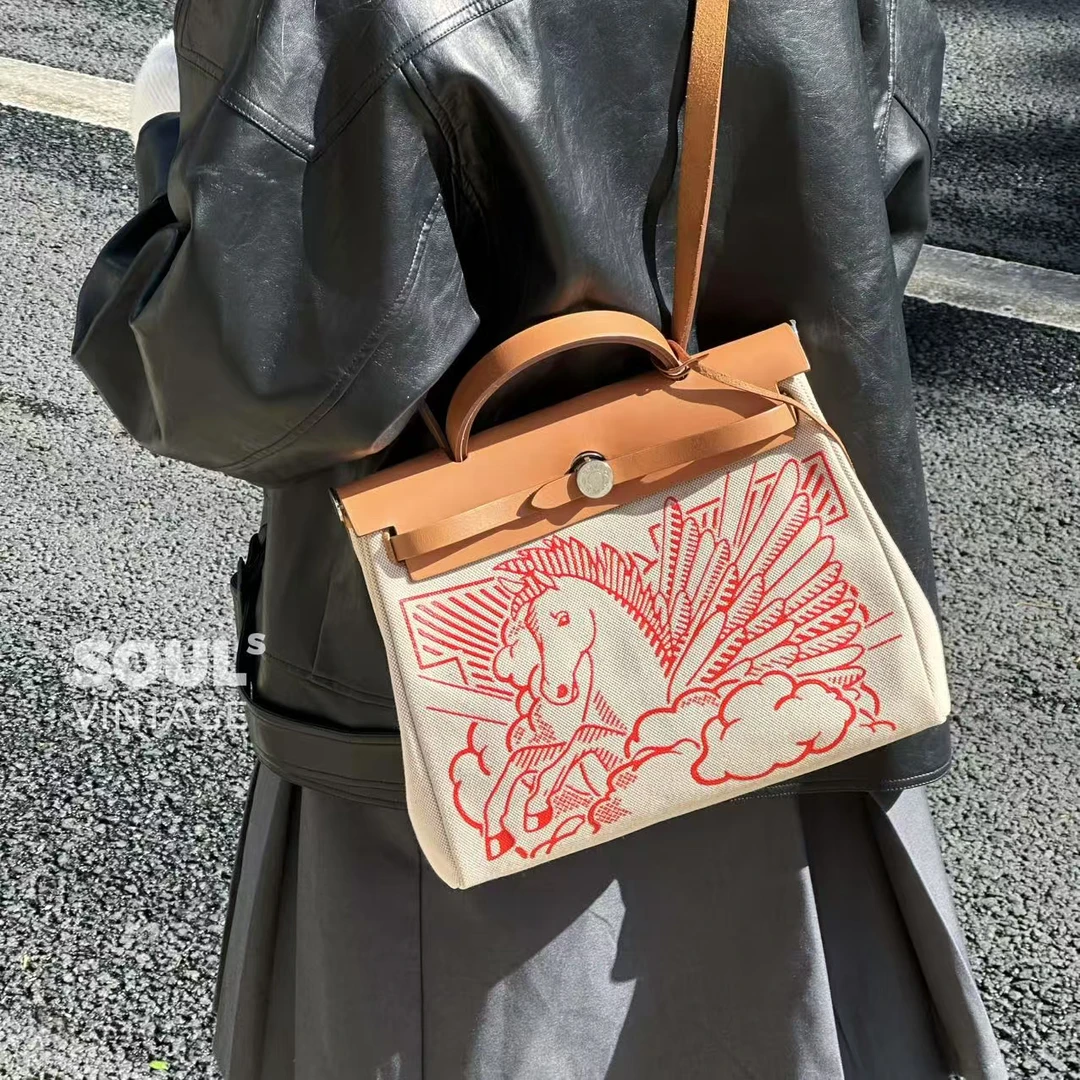 95新 Hermes/爱马仕 金棕银扣 飞马herbag31单肩包/688684302