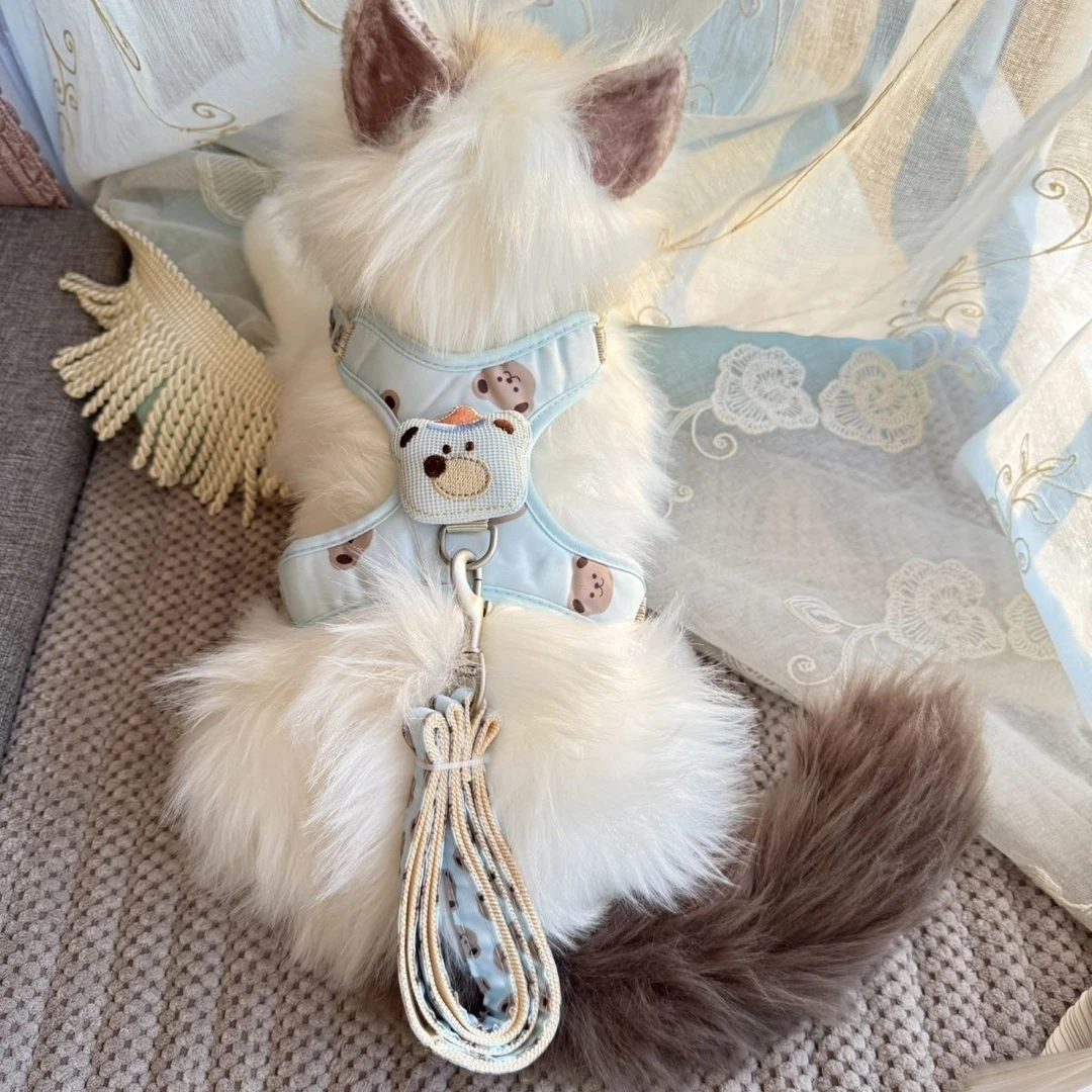 外出遛狗绳子小型专用链子调节宠物背带狗狗猫咪牵引绳背心UO9