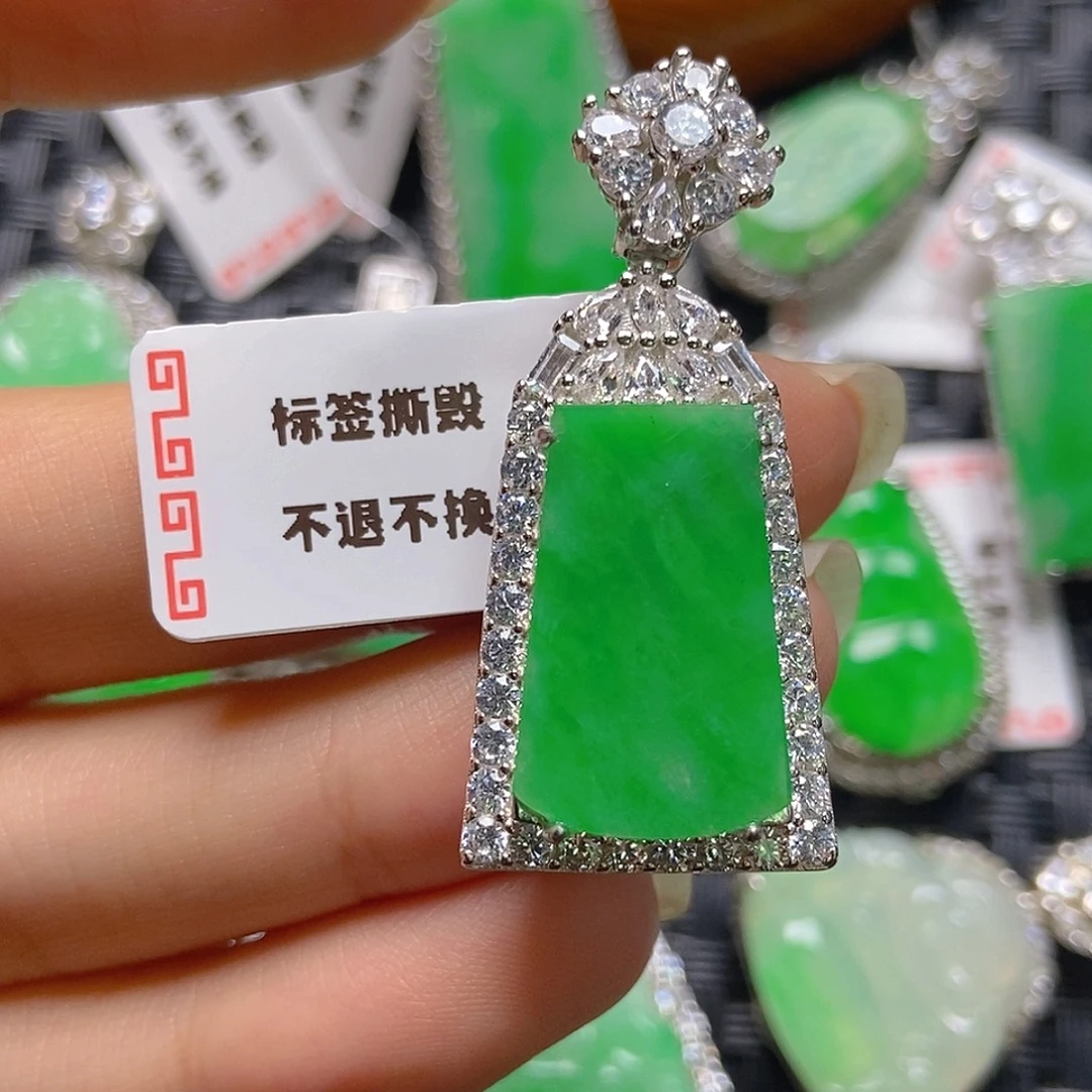 翡翠银S925镶嵌颈饰