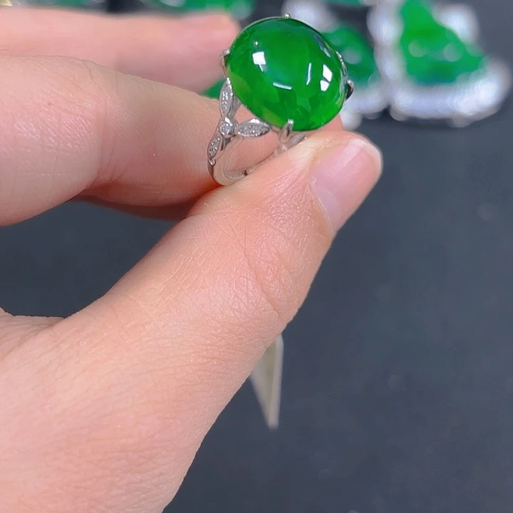 翡翠银S925镶嵌吊坠(不含链)