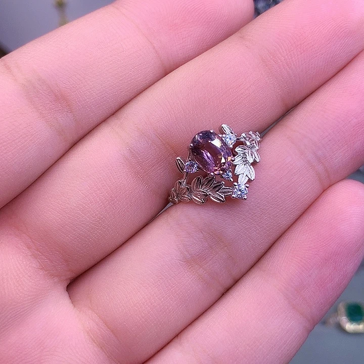 碧玺戒指银S925镶嵌