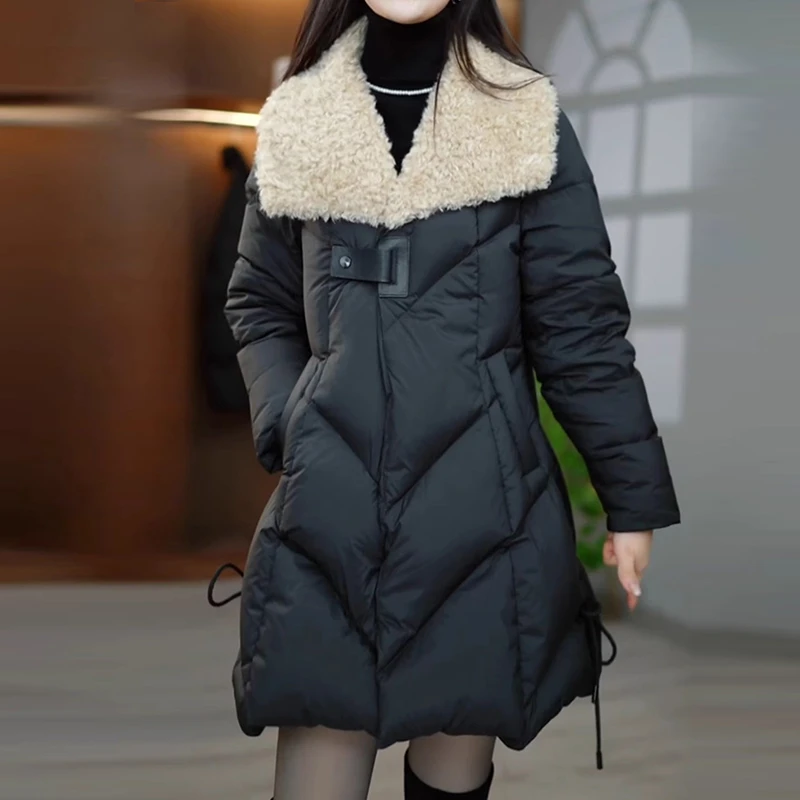 SHALLDOER【出街战袍】奢华优雅棉服女2026秋冬时尚设计感中长棉袄