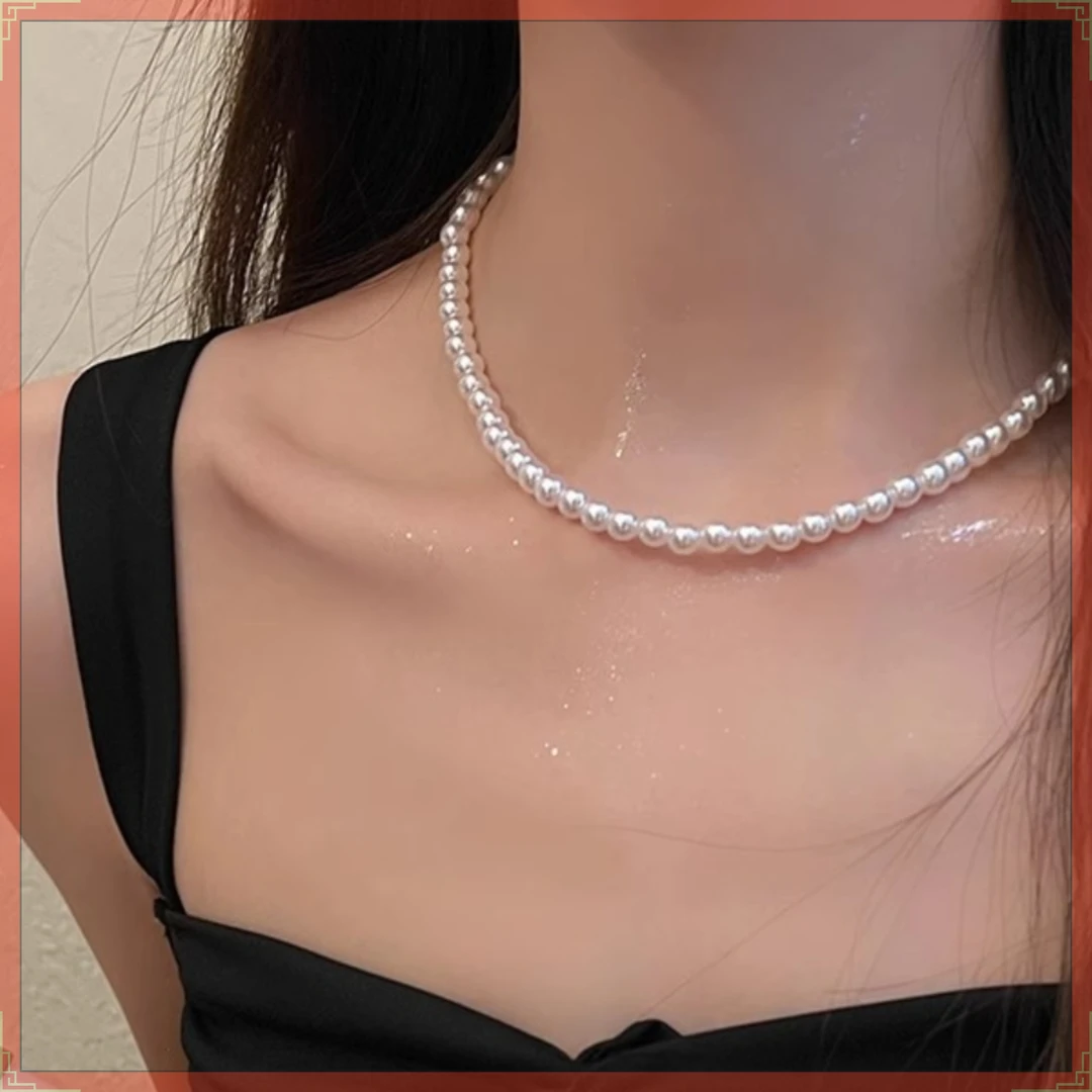 仙女必备秋冬锁骨链冷白珍珠项链女新年礼物仙女时尚简约百搭气质
