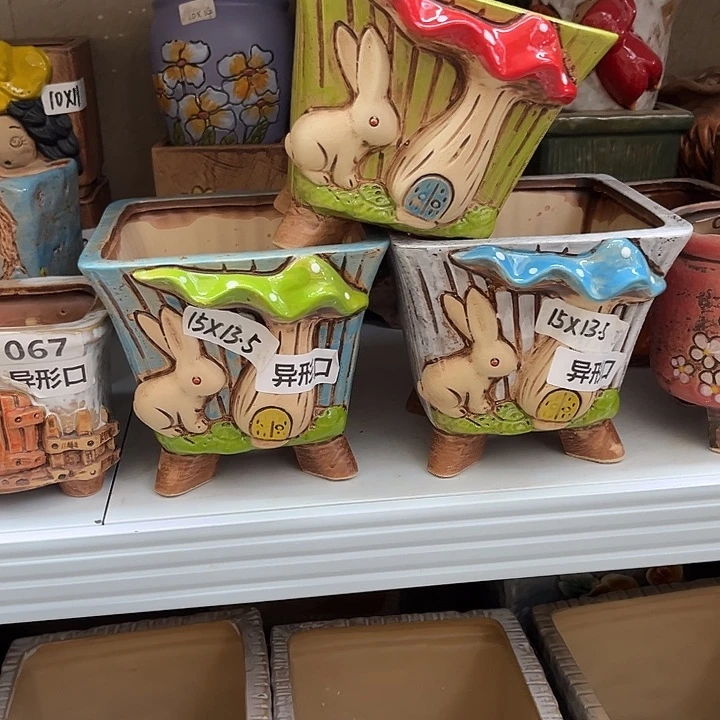 紫砂花盆粗陶材质多肉花盆