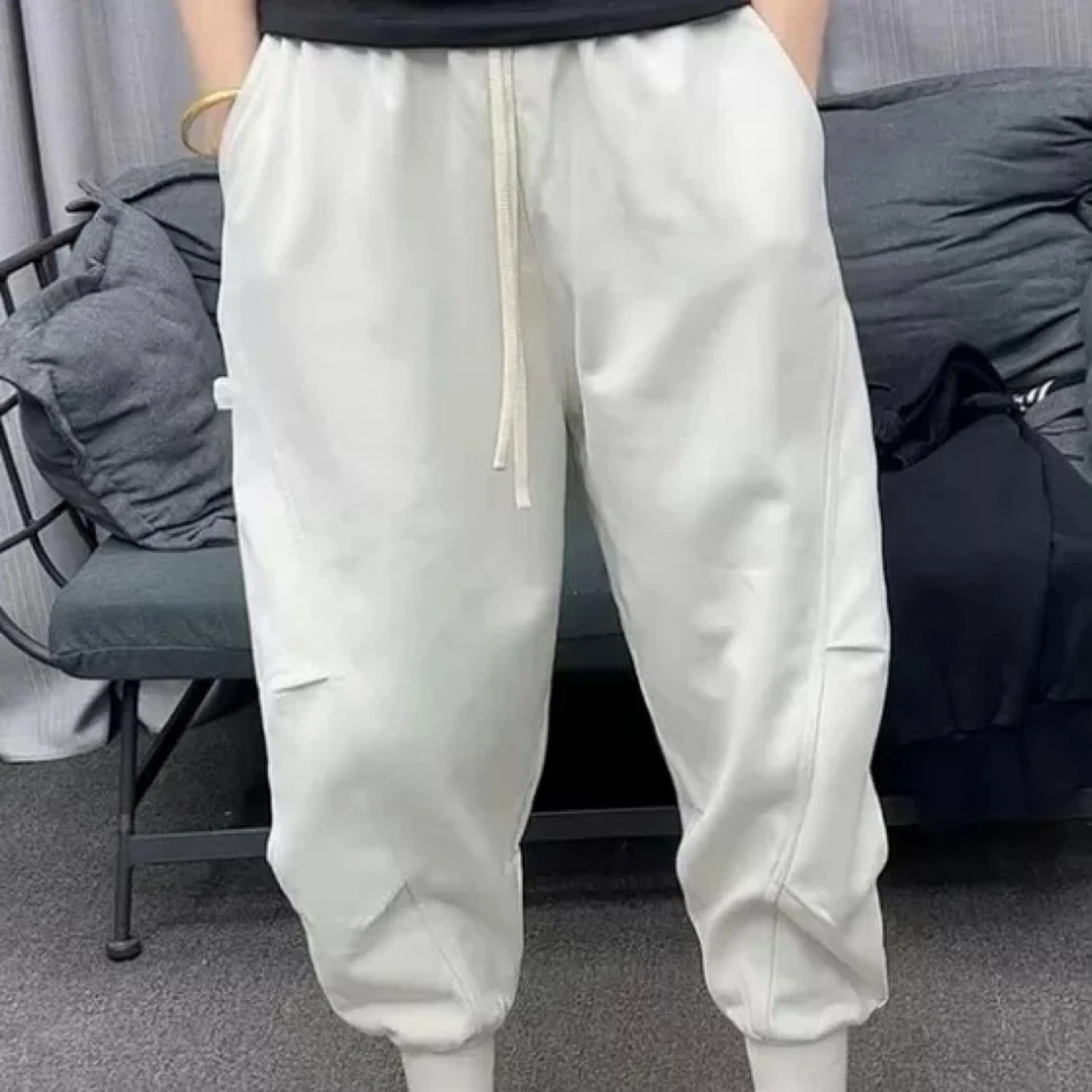 8590冬季新款束脚卫裤休闲裤子女宽松加绒加厚高腰哈伦裤