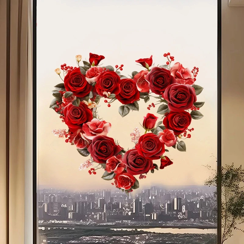 爱心款喜字贴画结婚专用婚礼婚房布置装饰防水静电贴窗花婚庆r