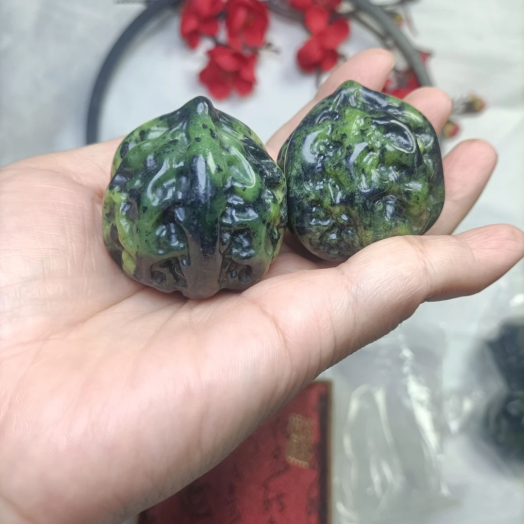 天然活磁西藏药王石锻炼手握玉石核桃养生保健手把件拍一发一