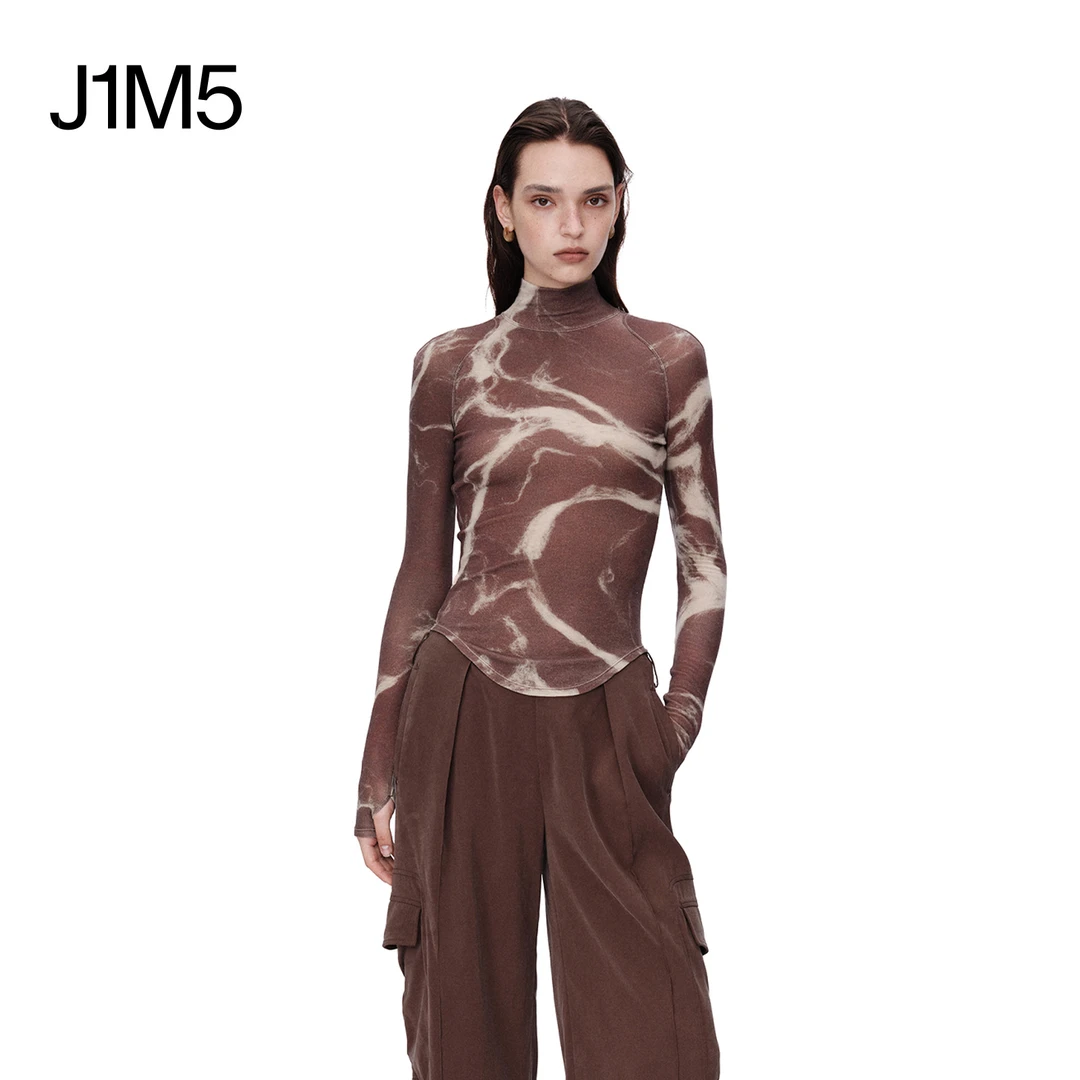 J1M5买手店 OUDE WAAG 25秋冬 印花连肩袖螺纹上衣 设计师品牌