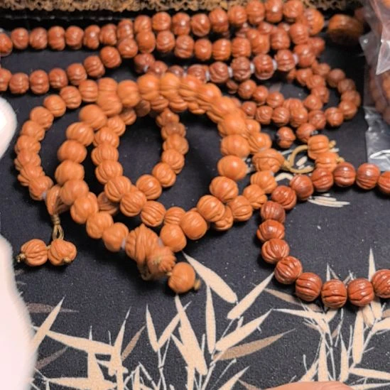 桃核吊坠京八棱手持